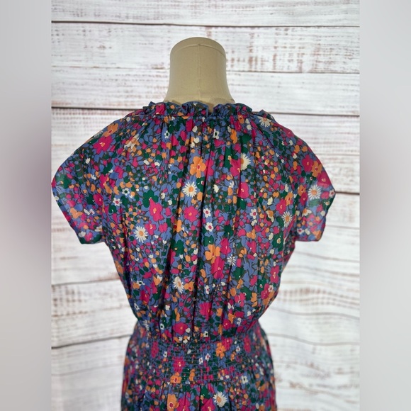 Rails Blue Pink Ruffled Midi Dress - Picture 6 of 8